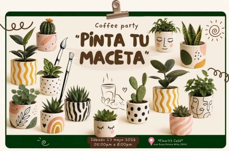 Pinta tu maceta en esta Coffee Party de Flow 33 en CDMX